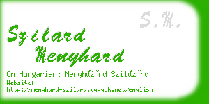 szilard menyhard business card